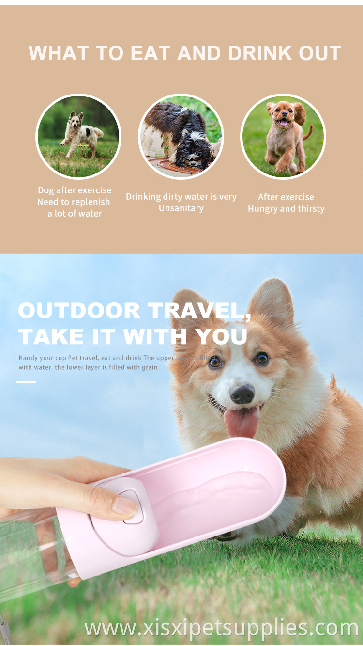 Factory Wholesale 300ml Portable Pet Drinking Water Bottle For Dog With Filter